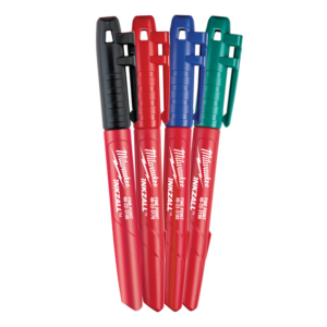 Blíster de 4 marcadores finos 1mm de colores, rojo, negro, verde y azul