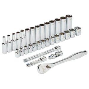 Juego 32 piezas, carraca y vasos de 3/8" métrica