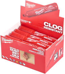 Caja de 12 marcadores con punta cincelada rojo 6mm (pedir en múltiplos de 12uds)
