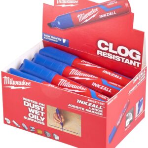 Caja de 12 marcadores con punta cincelada azul 6mm (pedir en múltiplos de 12uds)