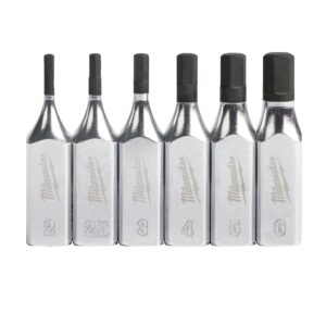 Juego de 6 vasos destornilladores de 1/4" tipo hex.