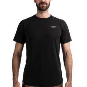 Camiseta híbrida de manga corta, color negro, M