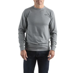 Camiseta híbrida de manga larga, color gris, XXL