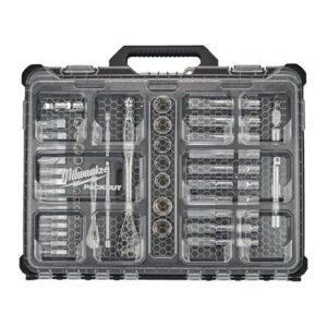 Juego de 63 piezas con vasos y carraca de 1/4" y 1/2" en PACKOUT™