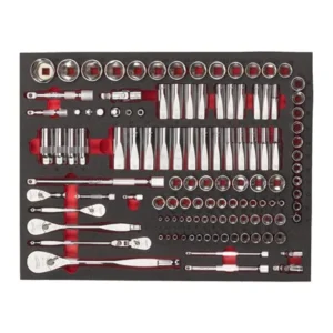 3/3 espuma con llaves y vasos de 1/4", 3/8" y 1/2"