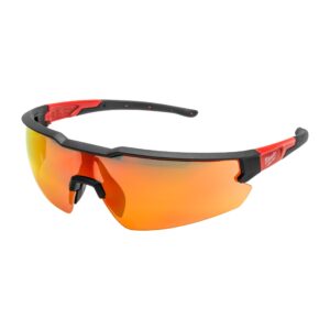 Gafas de seguridad básicas espejadas rojo  - 1 ud