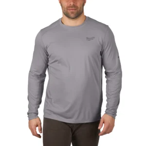 Camiseta para clima templado workskin™ de manga larga, color gris, L