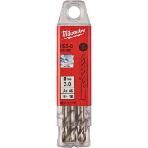 Paquete de brocas HSS cortas 3'00x46 - 10uds
