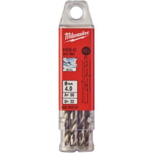 Paquete de brocas HSS cortas 4'00x55 - 10uds