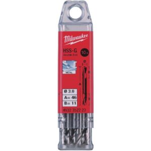 Broca HSS Doble Punta 3'0x46 - 10uds