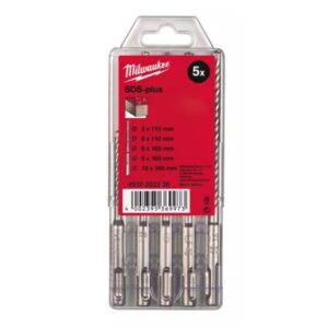 Estuche de plástico de 5 brocas SDS-Plus M2 2filos