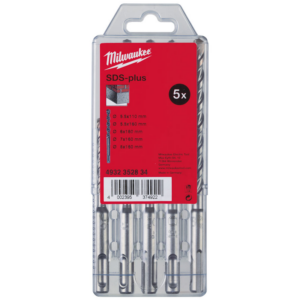 Estuche de plástico de 5 brocas SDS-Plus M2 2filos