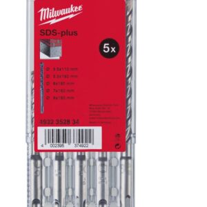 Estuche de plástico de 5 brocas SDS-Plus M2 2filos