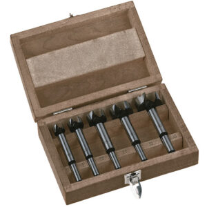 Estuche en caja de madera de brocas Forstner