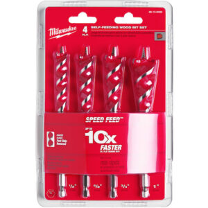 Blíster brocas madera Speed Feed de 4 piezas
