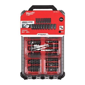 Juego de 19 piezas vasos de impacto de 3/8" en PACKOUT Slim